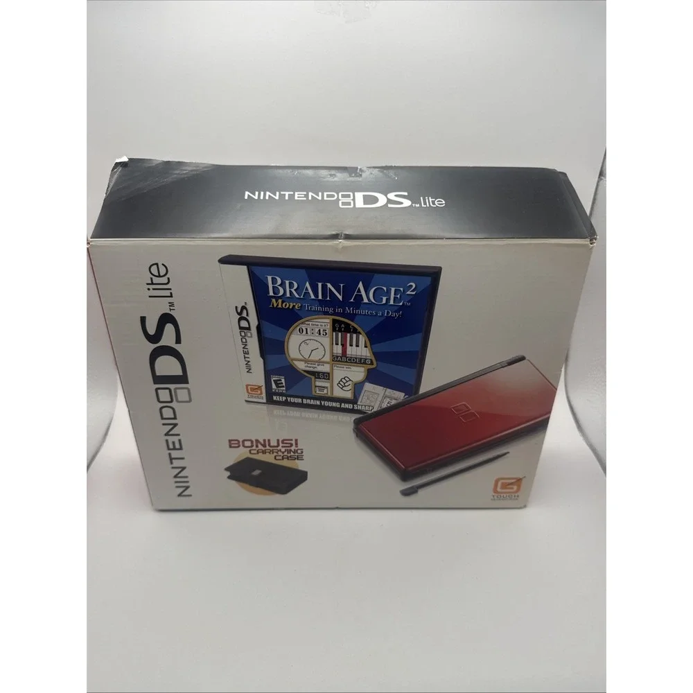 Nintendo DS Lite Crimson Black Brain Age 2 Box & Game CIB Manuals No Console